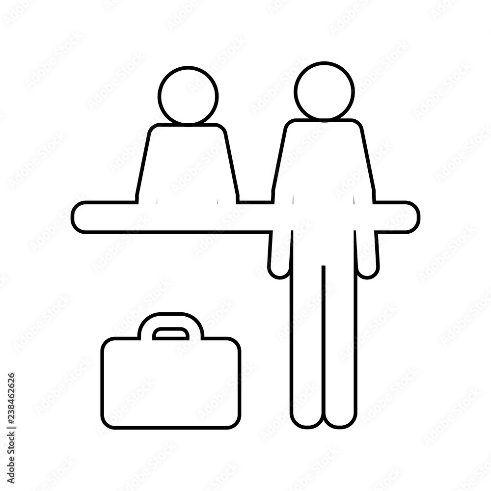 Poster person buying airplane tickets icon. element of cyber security for mobile concept and web apps icon.