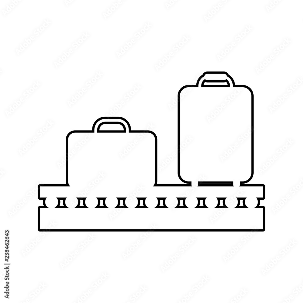 Poster luggage on a conveyor belt icon. element of cyber security for mobile concept and web apps icon. thi