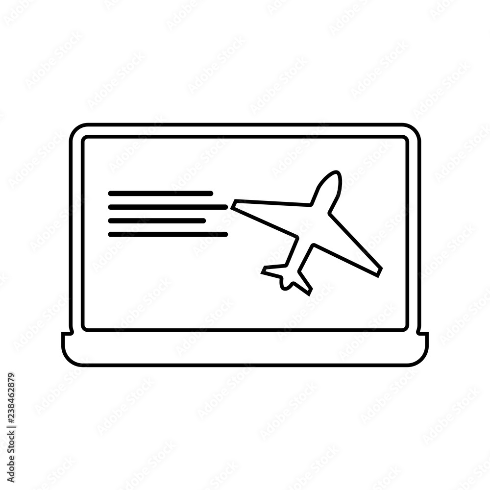 Poster online booking of airplane tickets icon. element of cyber security for mobile concept and web apps i