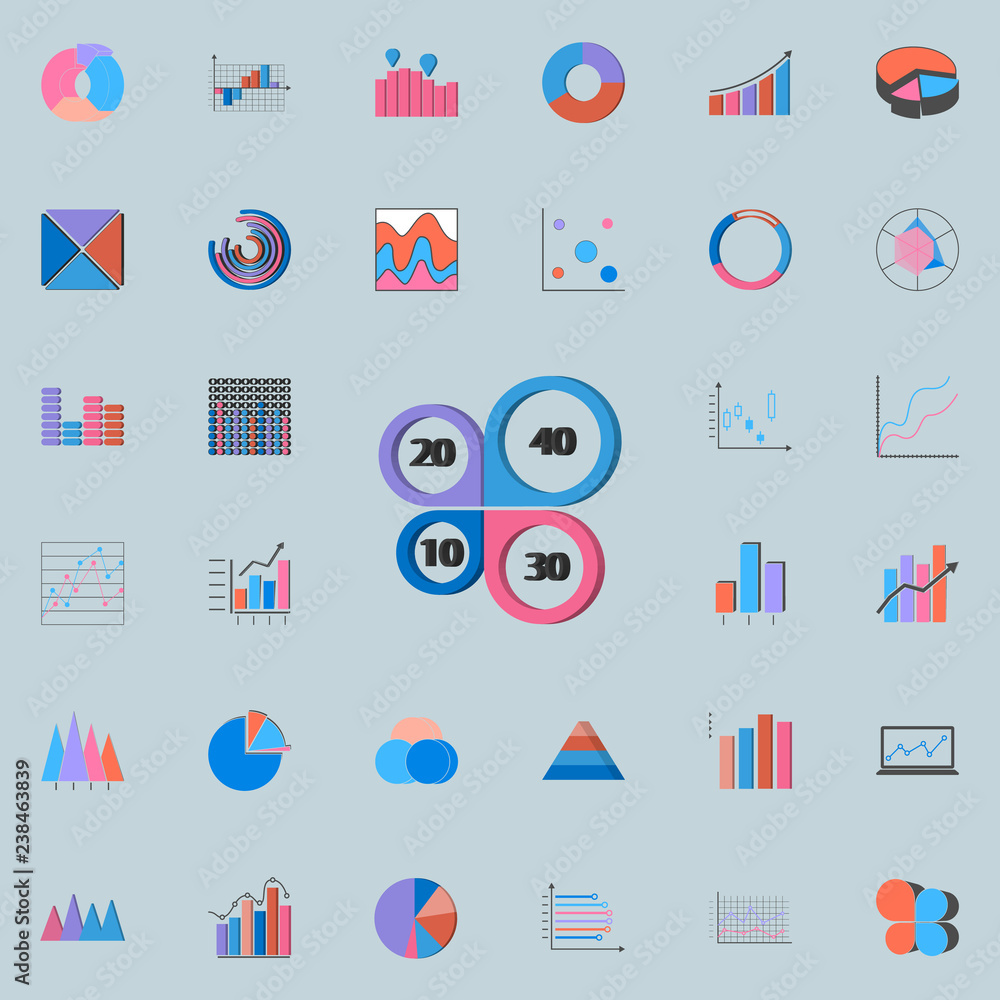 Aufkleber flap chart icon. charts & diagramms icons universal set for web and mobile