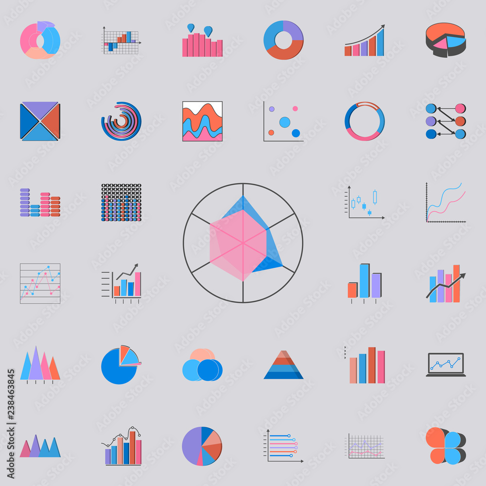 Aufkleber flap chart icon. charts & diagramms icons universal set for web and mobile