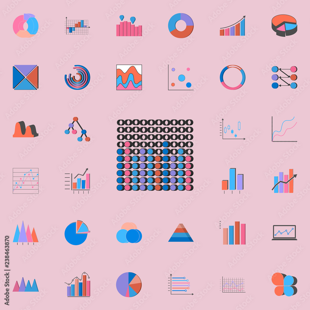Aufkleber bar chart icon. charts & diagramms icons universal set for web and mobile
