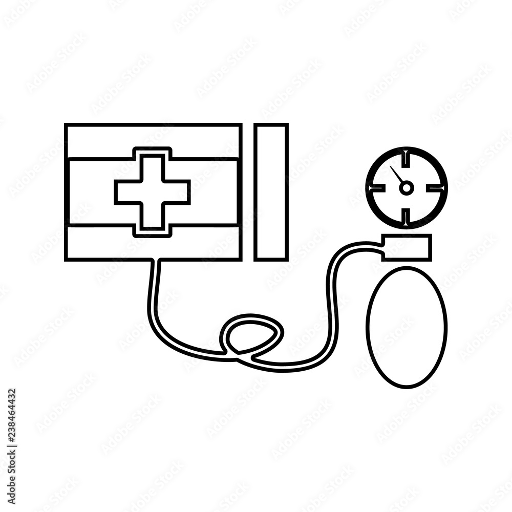 Poster blood pressure meter icon. element of cyber security for mobile concept and web apps icon. thin line
