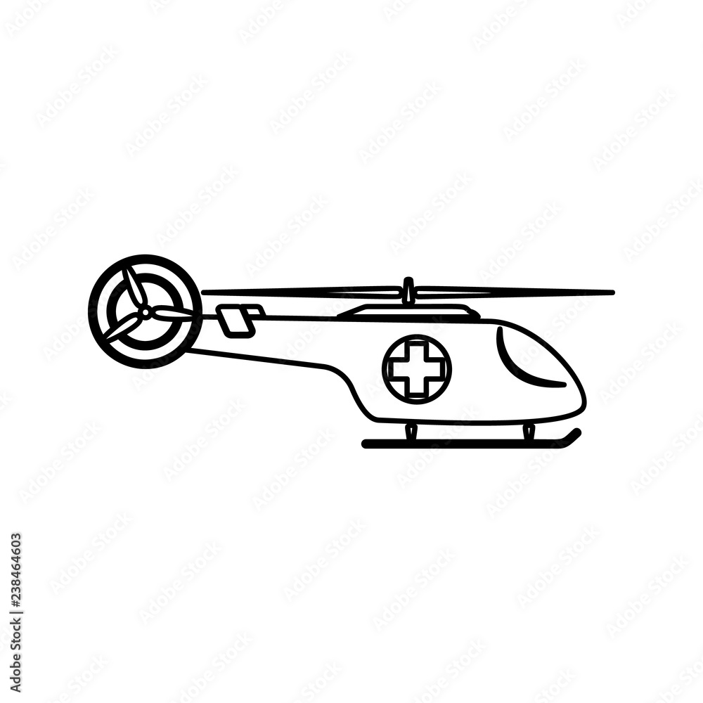 Poster medical helicopter icon. element of cyber security for mobile concept and web apps icon. thin line i