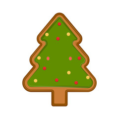 Isolated christmas tree gingerbread. Vector illustration design
