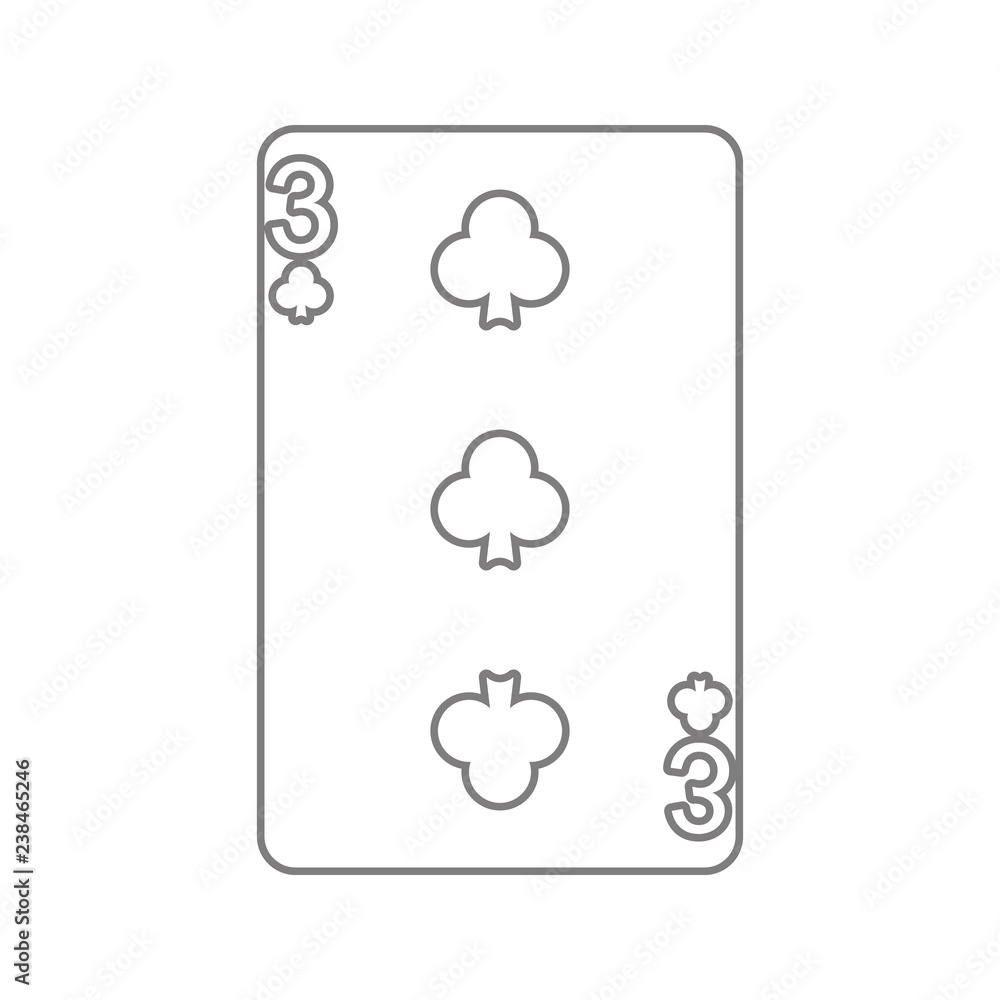 Poster clubs cards three icon. element of cyber security for mobile concept and web apps icon. thin line ic
