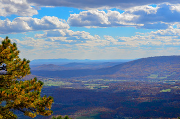 landscape with mountains and clouds