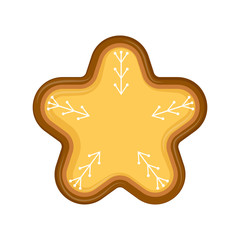 Isolated christmas star gingerbread. Vector illustration design