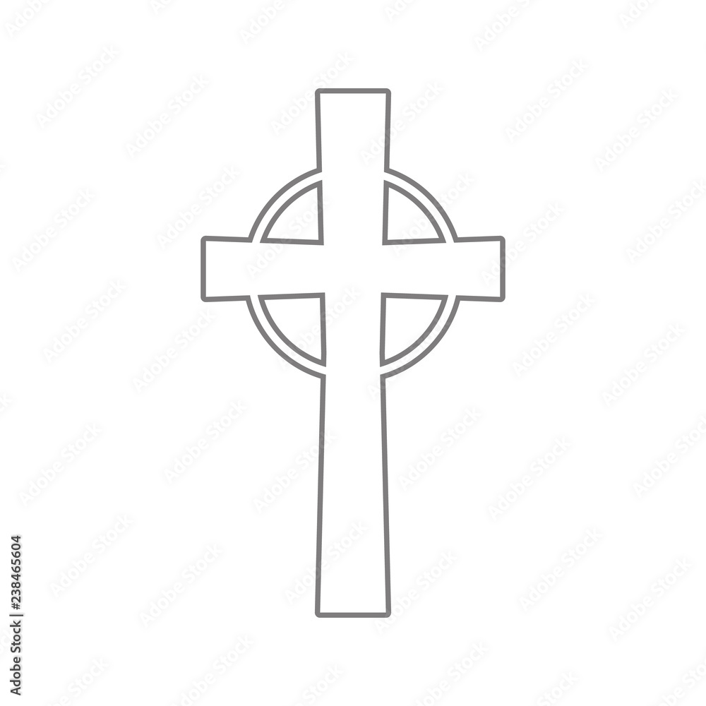 Poster religious cross icon. element of cyber security for mobile concept and web apps icon. thin line icon