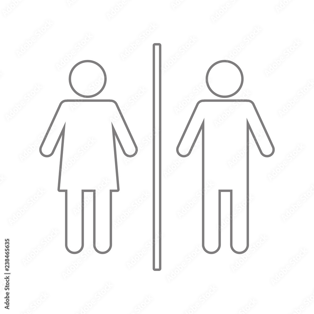 Poster toilet sign men and women icon. element of cyber security for mobile concept and web apps icon. thin