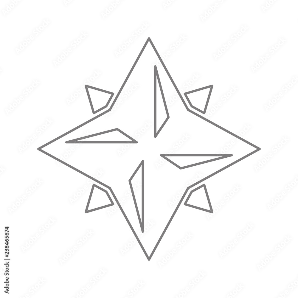 Poster eight point star icon. element of cyber security for mobile concept and web apps icon. thin line ico