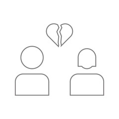 Lovers breakup glyph icon. Element of cyber security for mobile concept and web apps icon. Thin line icon for website design and development, app development