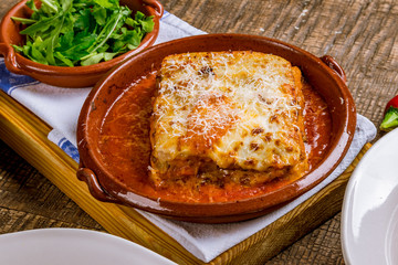 lasagna Bolognese on a plate
