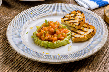 salmon Tartar on a plate
