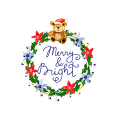 watercolor vector Christmas wreath