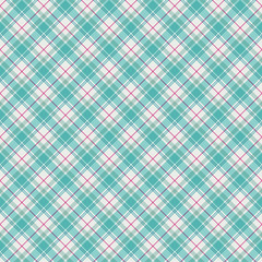 Pink and Blue Plaid Seamless Pattern - Whimsical plaid design in fun colors for Christmas