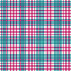 Pink and Blue Plaid Seamless Pattern - Whimsical plaid design in fun colors for Christmas