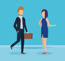 Obraz premium elegant business couple in the workplace