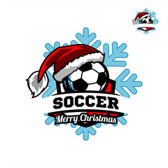  Soccer Santa Snow Flake Logo 01