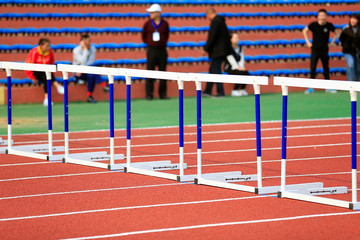 Hurdle rack, in the track and field