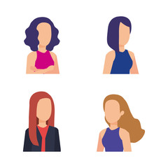 elegant businesswomen avatars characters