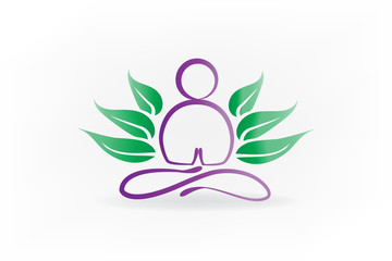 Logo yoga man vector
