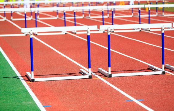 Hurdle rack, in the track and field