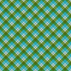 Green and Blue Plaid Seamless Pattern - Vibrant plaid design in bright colors for Christmas