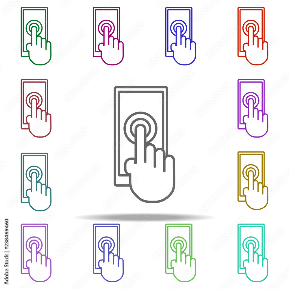 Poster touch screen icon. elements of intelligence in multi color style icons. simple icon for websites, we