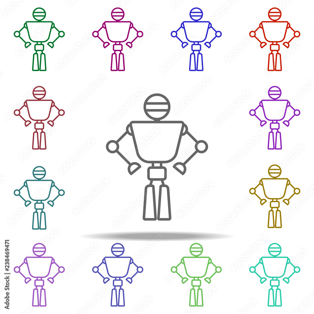 Poster robot icon. elements of intelligence in multi color style icons. simple icon for websites, web desig