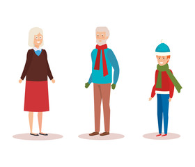 grandparents couple with grandson