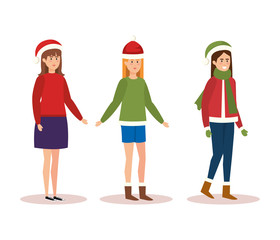 family members with winter clothes