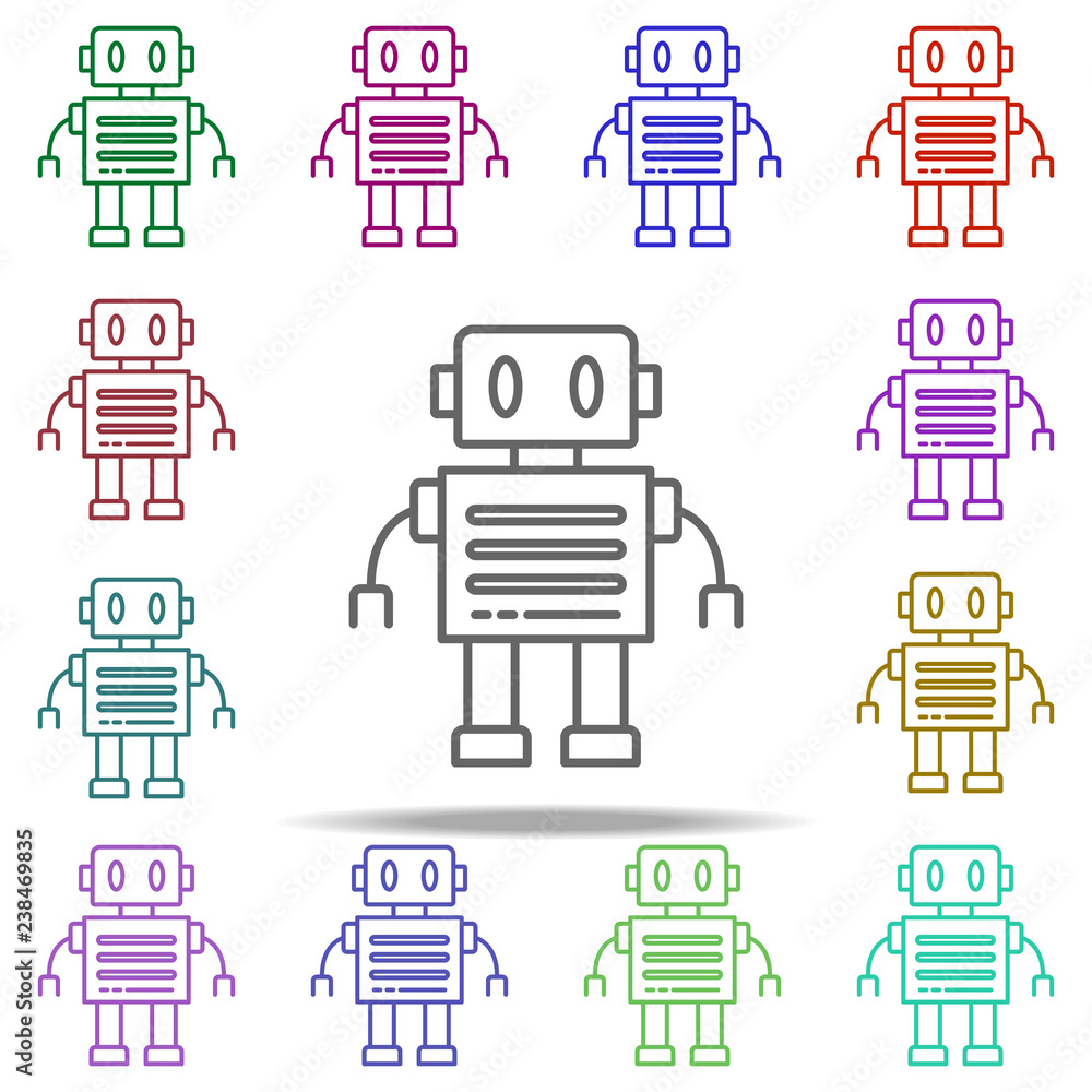 Poster robot icon. elements of intelligence in multi color style icons. simple icon for websites, web desig