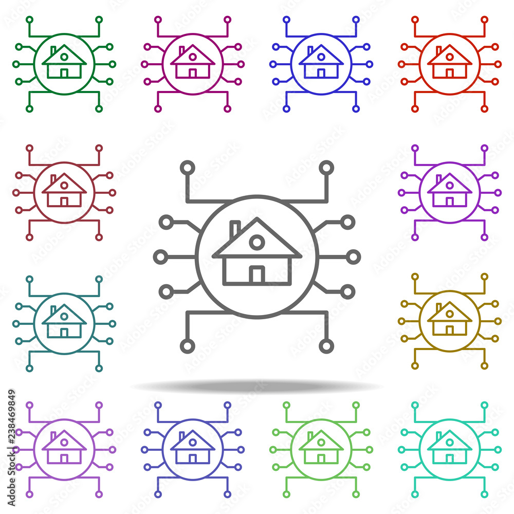 Poster smart house icon. elements of intelligence in multi color style icons. simple icon for websites, web