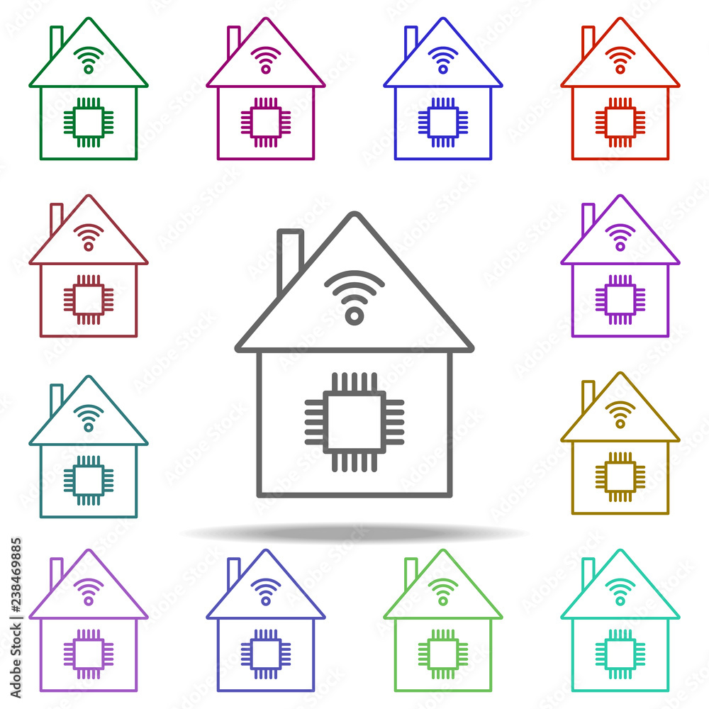Poster smart house icon. elements of intelligence in multi color style icons. simple icon for websites, web