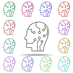 digital person icon. Elements of intelligence in multi color style icons. Simple icon for websites, web design, mobile app, info graphics