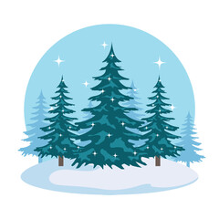 Obraz premium day snowscape field scene