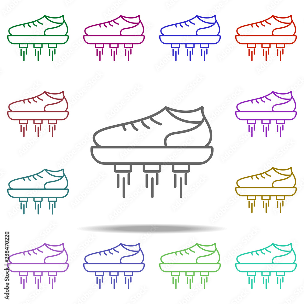 Poster flying sneakers icon. elements of intelligence in multi color style icons. simple icon for websites,
