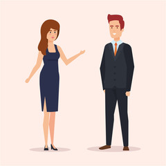 Fototapeta premium young couple avatars characters