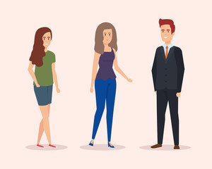 Fototapeta premium group of young people characters