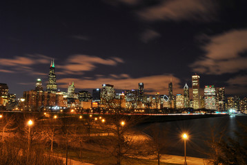 Fototapeta na wymiar Chicago's night skyline