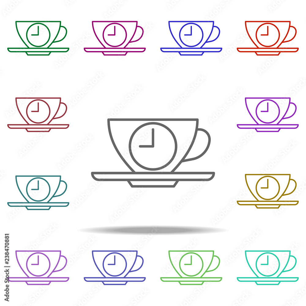 Poster tea time icon. element of time value icon for mobile concept and web apps. thin line tea time icon c