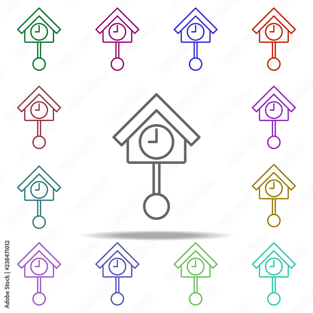 Poster cuckoo clock icon. element of time value icon for mobile concept and web apps. thin line cuckoo cloc