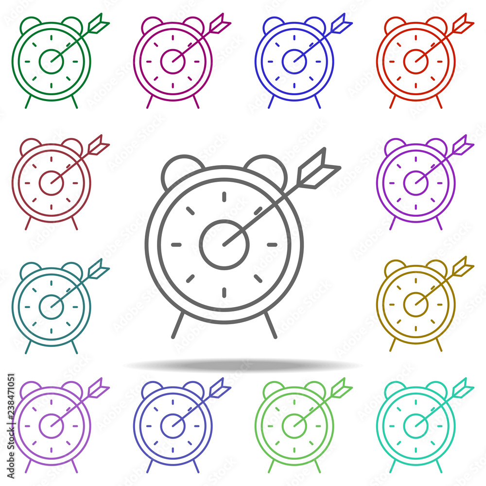 Poster target time icon. element of time value icon for mobile concept and web apps. thin line target time 