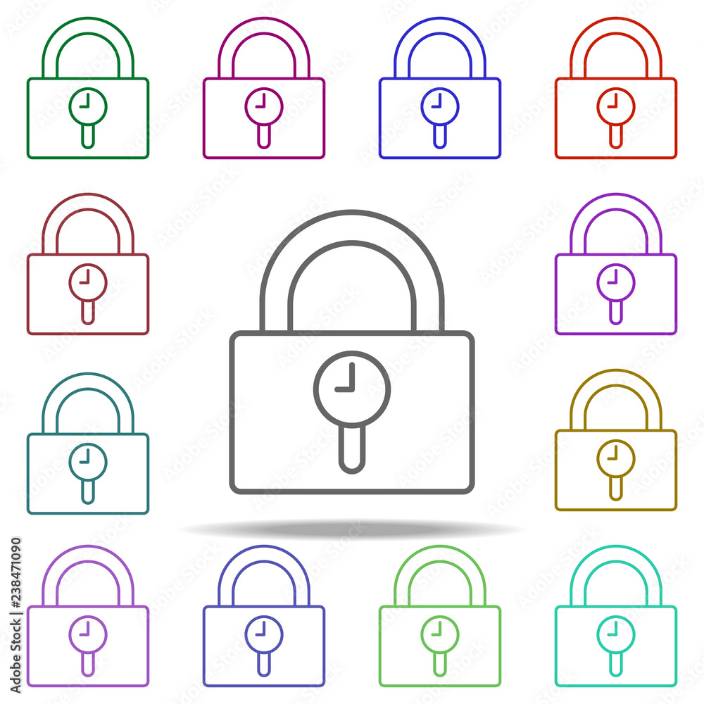 Poster padlock icon. element of time value icon for mobile concept and web apps. thin line padlock icon can