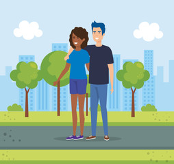 couple in the park characters