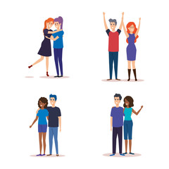 Fototapeta premium group of people characters