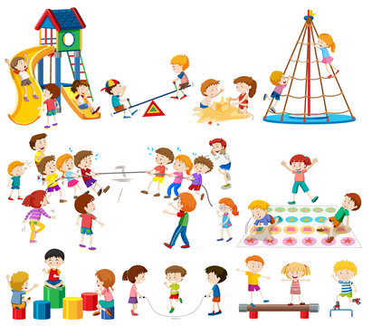 Set of Children at playground