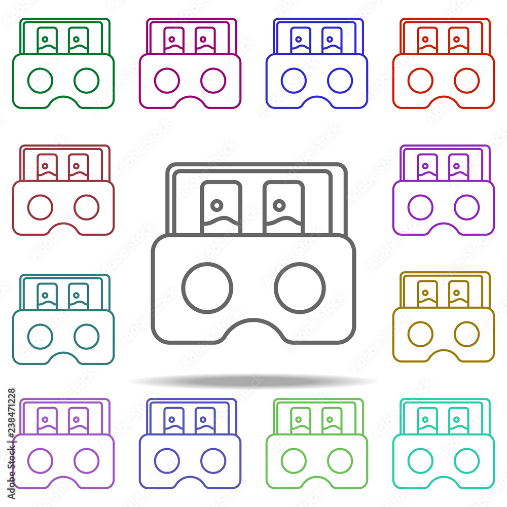 Poster virtual reality glasses icon. elements of virtual reality in multi color style icons. simple icon fo