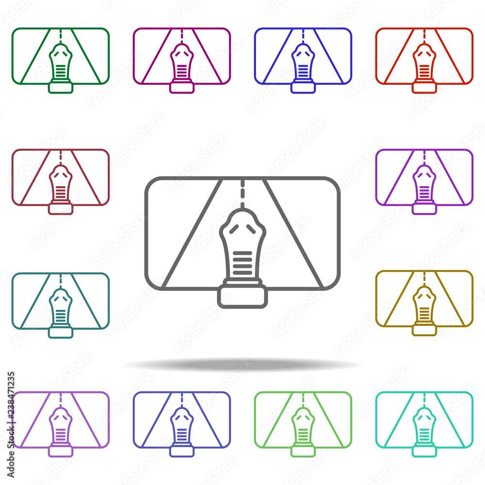 Poster 3d games icon. elements of virtual reality in multi color style icons. simple icon for websites, web